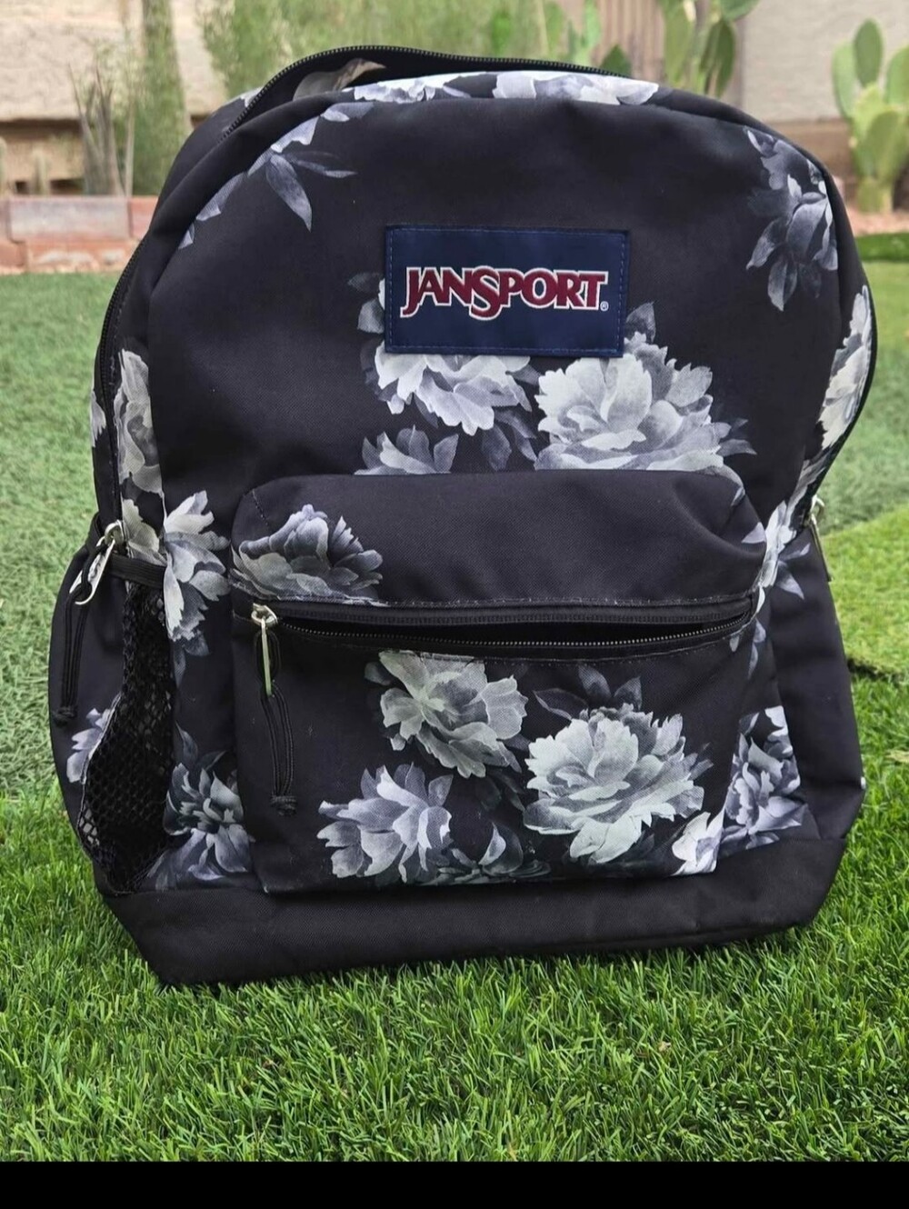 Jansport Black and Gray Floral Backpack - Picture 3 of 5